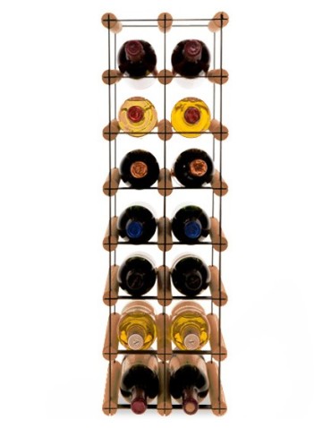 Regały - Stojak na 14 Butelek Szklanych/ PET — RW-8/ 2x7 — Brązowy - product 3