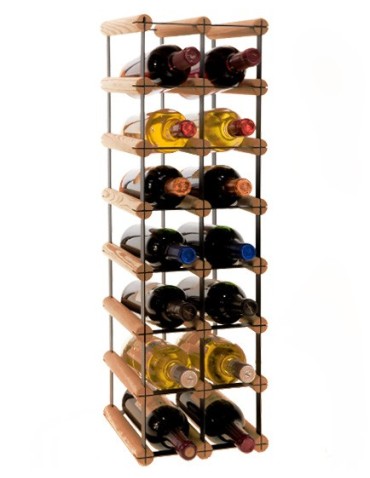Regały - Stojak na 14 Butelek Szklanych/ PET — RW-8/ 2x7 — Brązowy - product 5