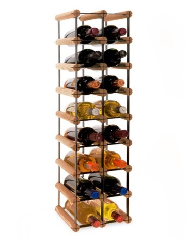 Regały - Stojak na 16 Butelek Szklanych/ PET — RW-8/ 2x8 — Brązowy - product 4