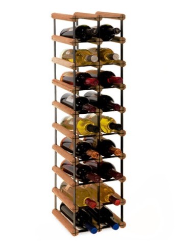 Regały - Stojak na 18 Butelek Szklanych/ PET — RW-8/ 2x9 — Brązowy - product 4