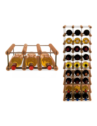 Stojak na 3 Butelki Szklane/ PET — RW-8/ 3x1 — Brązowy