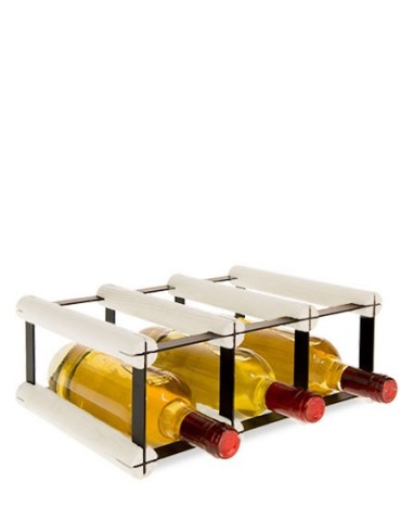 Regały - Stojak na 3 Butelki Szklane/ PET — RW-8/ 3x1 — Brązowy - product 5