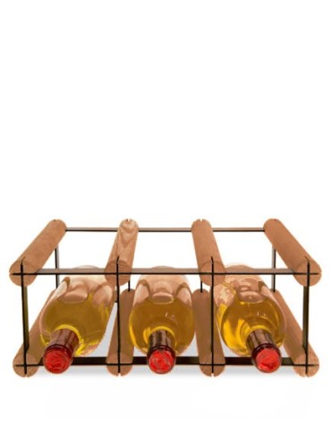 Regały - Stojak na 3 Butelki Szklane/ PET — RW-8/ 3x1 — Brązowy - product 6