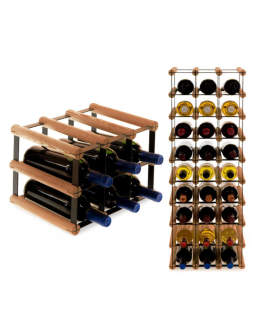 Stojak na 6 Butelek Szklanych/ PET — RW-8/ 3x2 — Brązowy