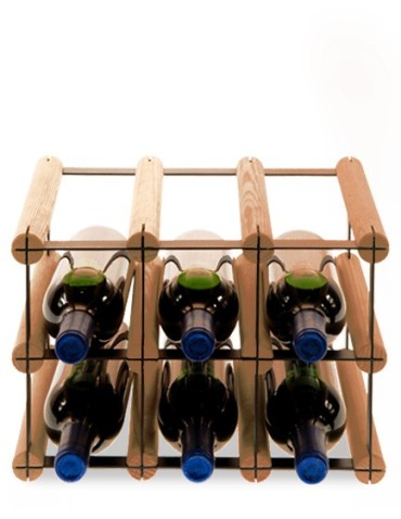 Regały - Stojak na 6 Butelek Szklanych/ PET — RW-8/ 3x2 — Brązowy - product 3