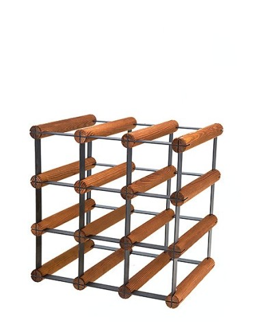 Regały - Stojak na 9 Butelek Szklanych/ PET — RW-8/ 3x3 — Brązowy - product 3