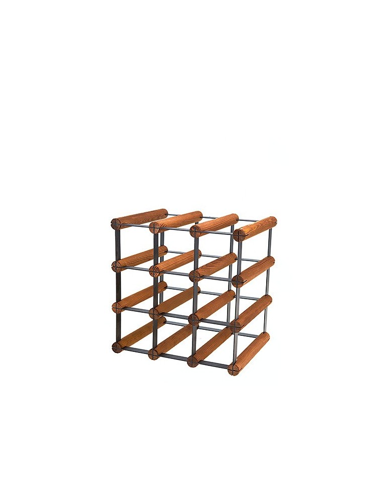 Regały - Stojak na 9 Butelek Szklanych/ PET — RW-8/ 3x3 — Brązowy - product b2b.wamar.biz 3