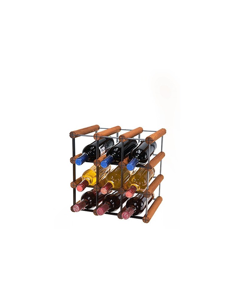 Regały - Stojak na 9 Butelek Szklanych/ PET — RW-8/ 3x3 — Brązowy - product b2b.wamar.biz 4