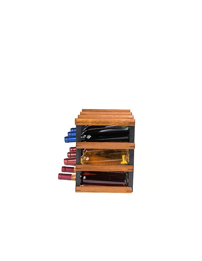 Regały - Stojak na 9 Butelek Szklanych/ PET — RW-8/ 3x3 — Brązowy - product b2b.wamar.biz 5