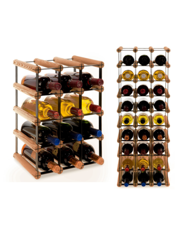 Stojak na 12 Butelek Szklanych/ PET — RW-8/ 3x4 — Brązowy