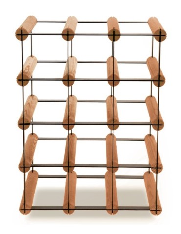 Regały - Stojak na 12 Butelek Szklanych/ PET — RW-8/ 3x4 — Brązowy - product 4