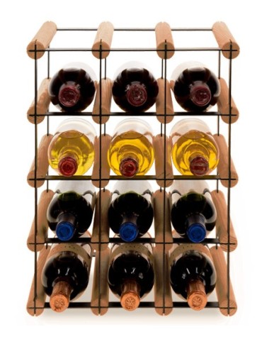 Regały - Stojak na 12 Butelek Szklanych/ PET — RW-8/ 3x4 — Brązowy - product 6