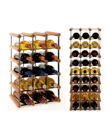 Stojak na 15 Butelek Szklanych/ PET — RW-8/ 3x5 — Brązowy