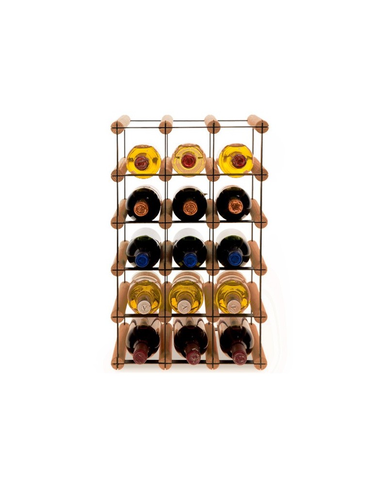 Regały - Stojak na 15 Butelek Szklanych/ PET — RW-8/ 3x5 — Brązowy - product b2b.wamar.biz 3