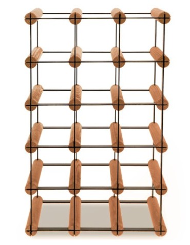 Regały - Stojak na 15 Butelek Szklanych/ PET — RW-8/ 3x5 — Brązowy - product 4