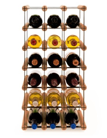 Regały - Stojak na 18 Butelek Szklanych/ PET — RW-8/ 3x6 — Brązowy - product 3