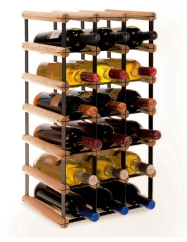 Regały - Stojak na 18 Butelek Szklanych/ PET — RW-8/ 3x6 — Brązowy - product 5