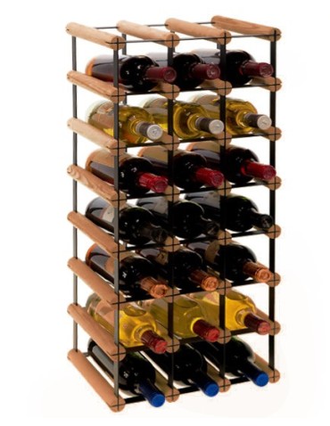 Regały - Stojak na 21 Butelek Szklanych/ PET — RW-8/ 3x7 — Brązowy - product 5