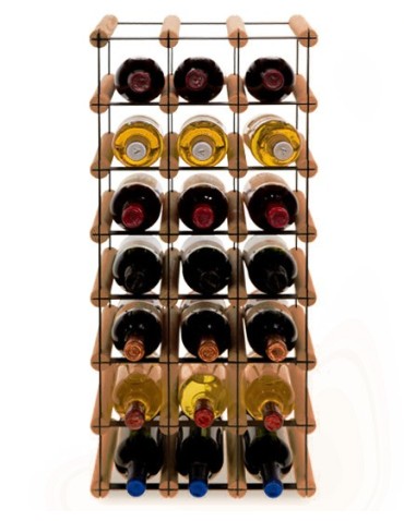 Regały - Stojak na 21 Butelek Szklanych/ PET — RW-8/ 3x7 — Brązowy - product 6