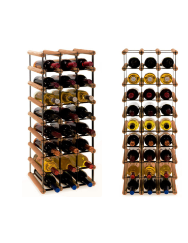 Stojak na 24 Butelki Szklane/ PET — RW-8/ 3x8 — Brązowy