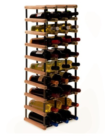 Regały - Stojak na 27 Butelek Szklanych/ PET — RW-8/ 3x9 — Brązowy - product 4