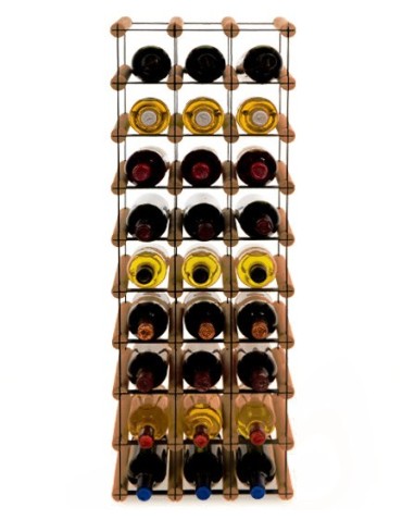 Regały - Stojak na 27 Butelek Szklanych/ PET — RW-8/ 3x9 — Brązowy - product 5