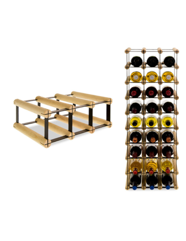 Stojak na 3 Butelki Szklane/ PET — RW-8/ 3x1 — Surowy