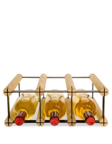 Regały - Stojak na 3 Butelki Szklane/ PET — RW-8/ 3x1 — Surowy - product 3