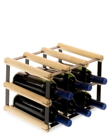 Regały - Stojak na 6 Butelek Szklanych/ PET — RW-8/ 3x2 — Surowy - product 5