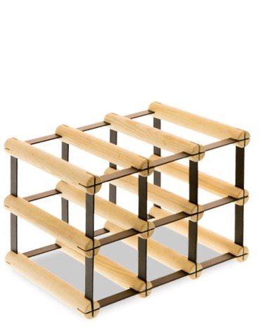 Regały - Stojak na 6 Butelek Szklanych/ PET — RW-8/ 3x2 — Surowy - product 6