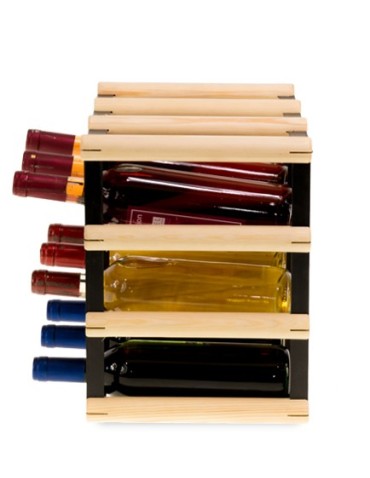 Stojak na 9 Butelek Szklanych/ PET — RW-8/ 3x3 — Surowy - product 2