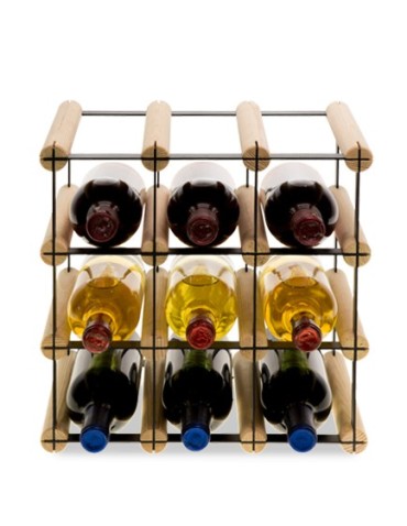 Regały - Stojak na 9 Butelek Szklanych/ PET — RW-8/ 3x3 — Surowy - product 3