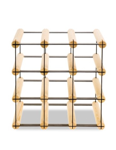 Regały - Stojak na 9 Butelek Szklanych/ PET — RW-8/ 3x3 — Surowy - product 4