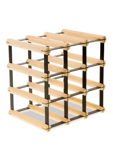 Regały - Stojak na 9 Butelek Szklanych/ PET — RW-8/ 3x3 — Surowy - product 6