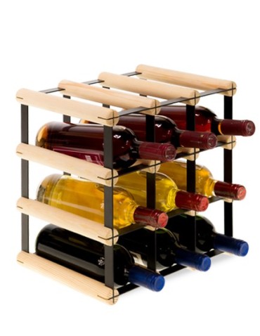 Regały - Stojak na 9 Butelek Szklanych/ PET — RW-8/ 3x3 — Surowy - product 8