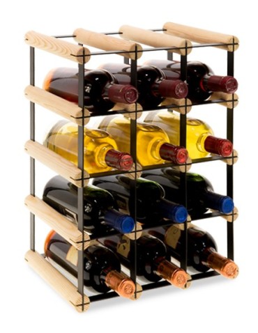 Regały - Stojak na 12 Butelek Szklanych/ PET — RW-8/ 3x4 — Surowy - product 5