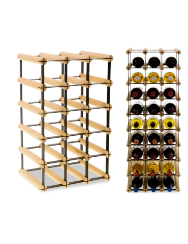 Stojak na 15 Butelek Szklanych/ PET — RW-8/ 3x5 — Surowy