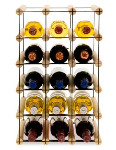 Regały - Stojak na 15 Butelek Szklanych/ PET — RW-8/ 3x5 — Surowy - product 3