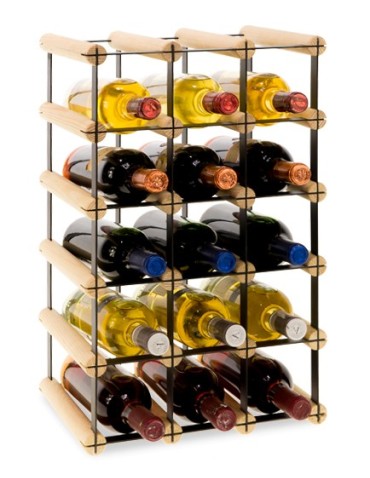 Regały - Stojak na 15 Butelek Szklanych/ PET — RW-8/ 3x5 — Surowy - product 5