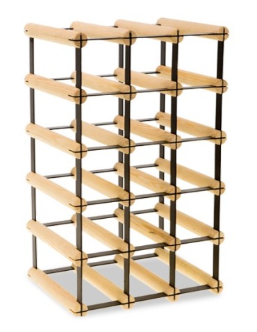 Regały - Stojak na 15 Butelek Szklanych/ PET — RW-8/ 3x5 — Surowy - product 6