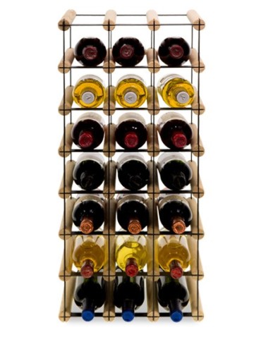 Regały - Stojak na 21 Butelek Szklanych/ PET — RW-8/ 3x7 — Surowy - produkt 3