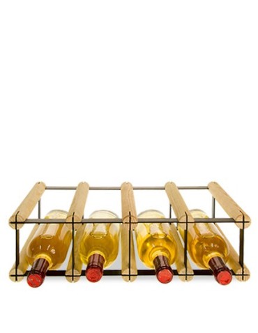 Regały - Stojak na 4 Butelki Szklane/ PET — RW-8/ 4x1 — Surowy - product 3