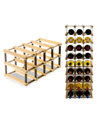 Stojak na 8 Butelek Szklanych/ PET — RW-8/ 4x2 — Surowy