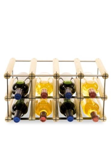 Regały - Stojak na 8 Butelek Szklanych/ PET — RW-8/ 4x2 — Surowy - product 3