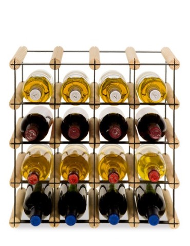 Regały - Stojak na 16 Butelek Szklanych/ PET — RW-8/ 4x4 — Surowy - product 3