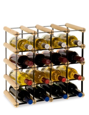 Regały - Stojak na 16 Butelek Szklanych/ PET — RW-8/ 4x4 — Surowy - product 5