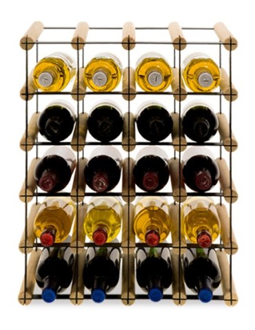 Regały - Stojak na 20 Butelek Szklanych/ PET — RW-8/ 4x5 — Surowy - produkt 3