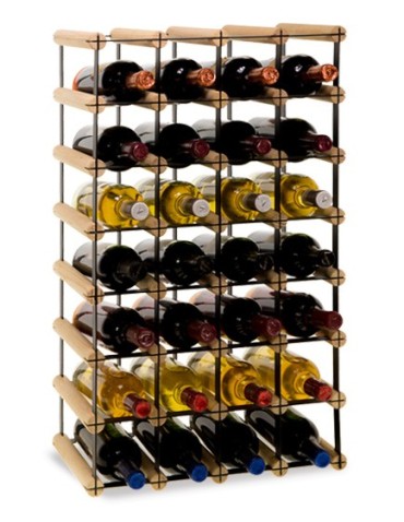 Regały - Stojak na 28 Butelek Szklanych/ PET — RW-8/ 4x7 — Surowy - product 5