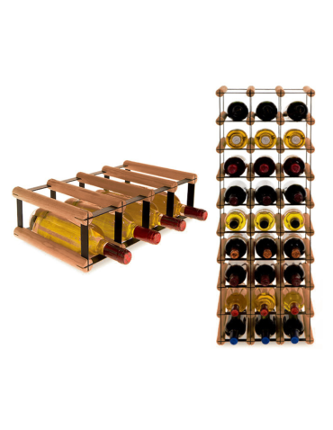 Stojak na 4 Butelki Szklane/ PET — RW-8/ 4x1 — Brązowy