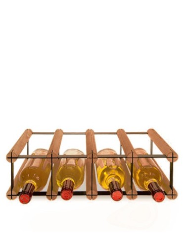 Regały - Stojak na 4 Butelki Szklane/ PET — RW-8/ 4x1 — Brązowy - product 3
